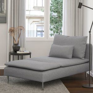 1 Söderhamn Chaise Cover + Pillow Case  in Tonerud gray